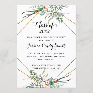 Greenery Boho Geometric Class of 2019 Afstuderen Kaart
