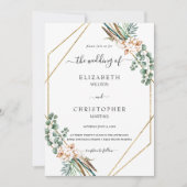 Greenery Boho Geometric Lijst QR Code RSVP Weddens Kaart (Voorkant)