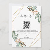 Greenery Boho Geometric Lijst QR Code RSVP Weddens Kaart (Achterkant)