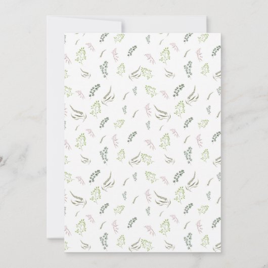 Greenery Boho Glitter Geometric Lijst Wedding Kaart (Achterkant)