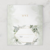 Greenery boho gold geometric watercolour wedding plaatskaartje (Buitenkant ongevouwen)
