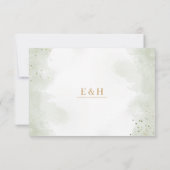 Greenery boho gold geometric watercolour wedding  RSVP kaartje (Achterkant)