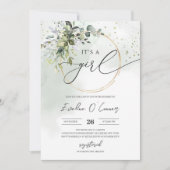 Greenery Boho Het is een Baby shower voor meisjes Kaart (Voorkant)