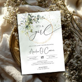 Greenery Boho Het is een Baby shower voor meisjes Kaart