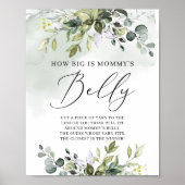 Greenery boho hoe groot is mammie's buikspel poster (Voorkant)