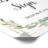 Greenery boho succulent gold glitter custom sign poster (Hoek)