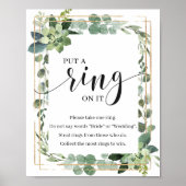 Greenery boho Succulent Zet een ring op het spelbo Poster (Voorkant)