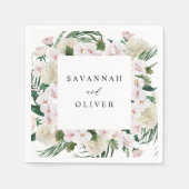Greenery Boho Tropical Floral Name Servet (Voorkant)