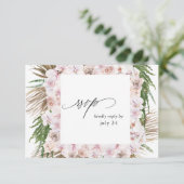 Greenery Boho Tropical Floral w Meal RSVP Card 2 (Staand voorkant)