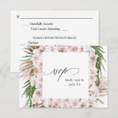 Greenery Boho Tropical Floral w Meal RSVP Card 2 (Voorkant / Achterkant)