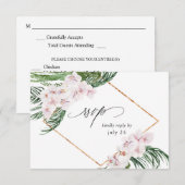 Greenery Boho Tropical Floral w Meal RSVP Card 3 (Voorkant / Achterkant)