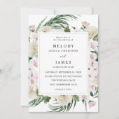 Greenery Boho Tropical Floral Wedding Kaart (Voorkant)