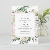 Greenery Boho Tropical Floral Wedding Kaart (Staand voorkant)