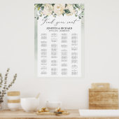 Greenery boho white roos bruiloft-zitje poster (Keuken)