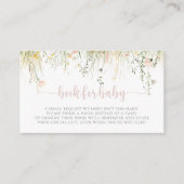Greenery Boho Wildflower Baby shower Boek aanvrage Informatiekaartje (Voorkant)