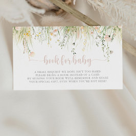 Greenery Boho Wildflower Baby shower Boek aanvrage Informatiekaartje