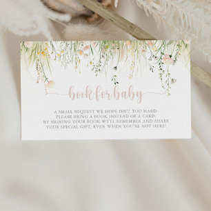 Greenery Boho Wildflower Baby shower Boek aanvrage Informatiekaartje