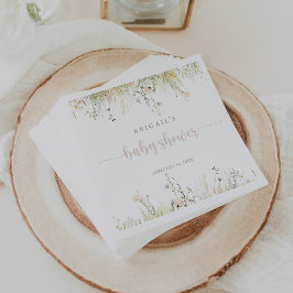 Greenery Boho Wildflower Baby shower servetten