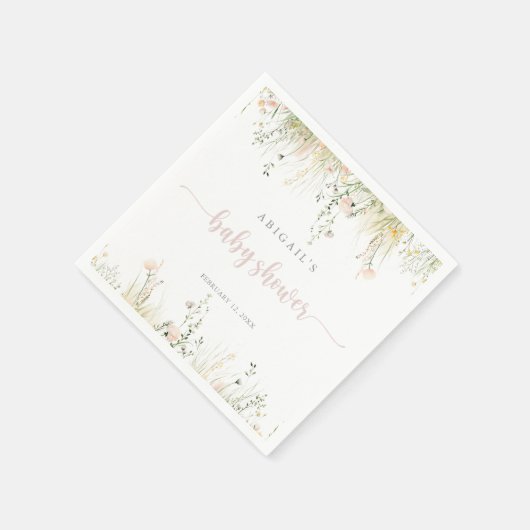 Greenery Boho Wildflower Baby shower servetten (Hoek)