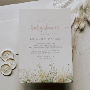 Greenery Boho Wildflower Baby shower Uitnodiging