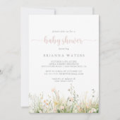 Greenery Boho Wildflower Baby shower Uitnodiging (Voorkant)