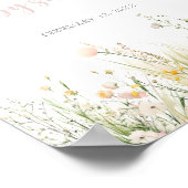 Greenery Boho Wildflower Baby shower Welkom Poster (Hoek)