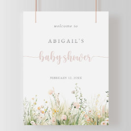 Greenery Boho Wildflower Baby shower Welkom Poster