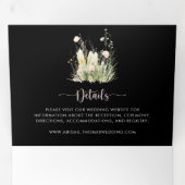 Greenery Boho Wildflower Black De bruiloft van Drieluik Uitnodiging (Binnenzijde eerst)