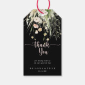 Greenery Boho Wildflower Black Wedding Bedankt Cadeaulabel (Voorkant)