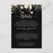 Greenery Boho Wildflower Black Wedding Details Informatiekaartje (Voorkant)