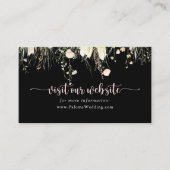Greenery Boho Wildflower Black Wedding Website Informatiekaartje (Voorkant)