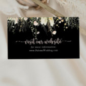 Greenery Boho Wildflower Black Wedding Website Informatiekaartje