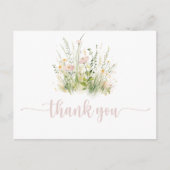 Greenery Boho Wildflower Dank u Briefkaart (Voorkant)