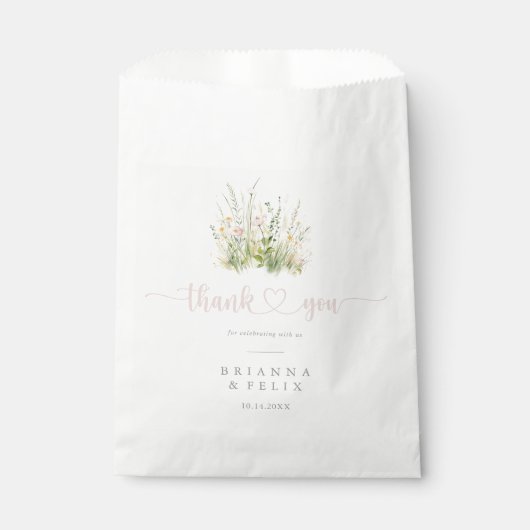 Greenery Boho Wildflower Dank u bruiloft Bedankzakje (Voorkant)