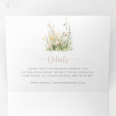 Greenery Boho Wildflower De bruiloft van Drieluik Uitnodiging (Binnenzijde eerst)