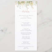 Greenery Boho Wildflower Dinner Menu (Voorkant)