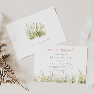 Greenery Boho Wildflower Elopement Aankondiging