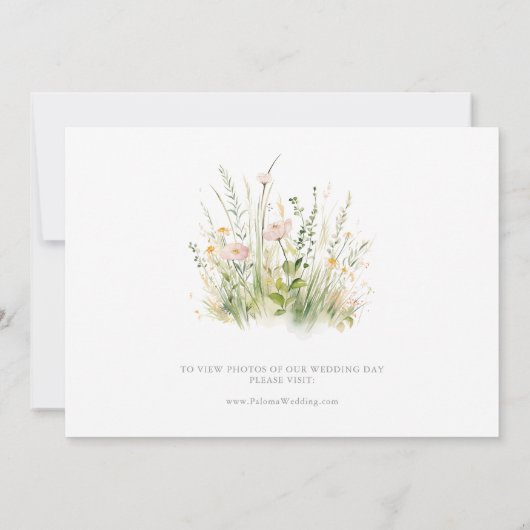 Greenery Boho Wildflower Elopement Aankondiging (Achterkant)