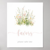 Greenery Boho Wildflower Favorieten Teken Poster (Voorkant)