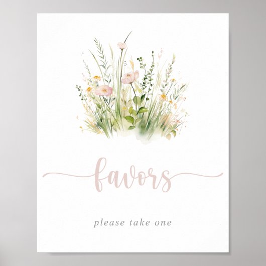 Greenery Boho Wildflower Favorieten Teken Poster (Voorkant)