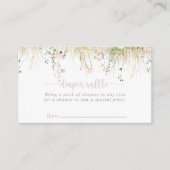 Greenery Boho Wildflower Luier Raffle Ticket Informatiekaartje (Voorkant)