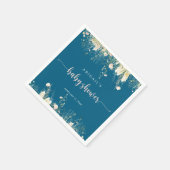 Greenery Boho Wildflower Navy Baby shower servette Servet (Hoek)