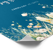 Greenery Boho Wildflower Navy Baby shower Welkom Poster (Hoek)