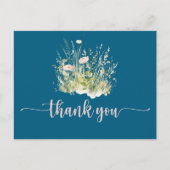 Greenery Boho Wildflower Navy Dank u Briefkaart (Voorkant)