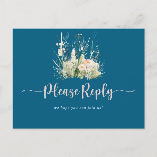 Greenery Boho Wildflower Navy Menu Keuzemogelijkhe (Voorkant)