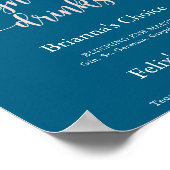 Greenery Boho Wildflower Navy Signature Drinken Poster (Hoek)