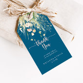 Greenery Boho Wildflower Navy Wedding Bedankt Cadeaulabel
