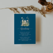 Greenery Boho Wildflower Navy Wedding Routebeschri Informatiekaartje