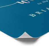 Greenery Boho Wildflower Navy Wedding Welkomstbord Poster (Hoek)