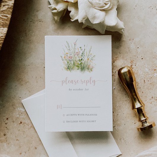 Greenery Boho Wildflower RSVP